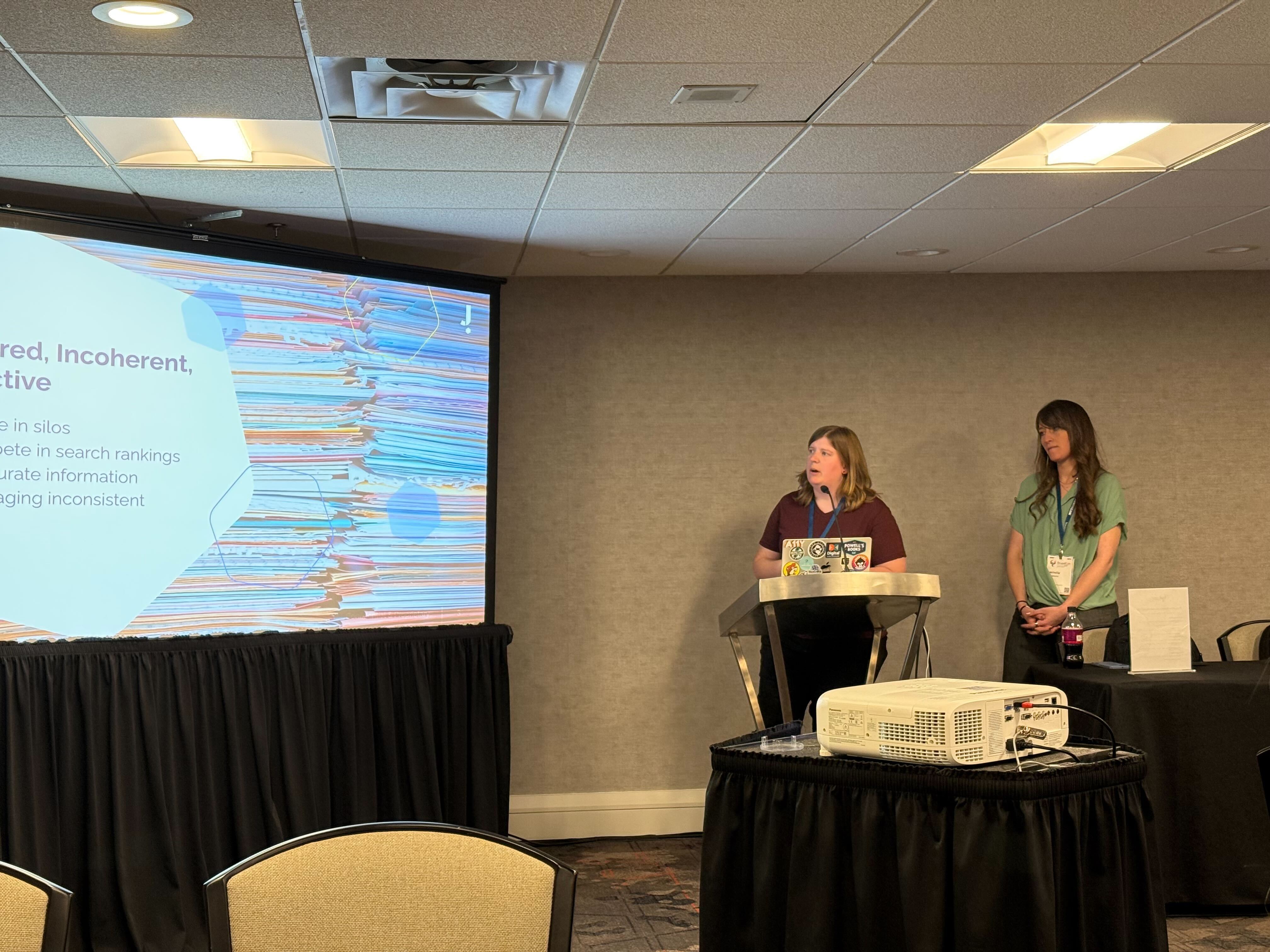 Mandee and Danielle presenting